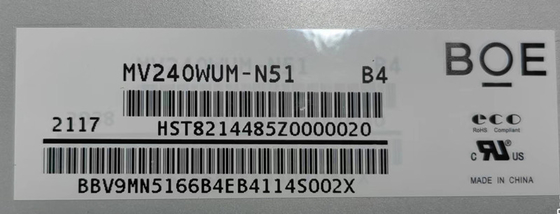 MV240WUM-N51 BOE 24.0&quot; 1920 ((RGB) × 1200، 250 cd/m2 نمایشگر LCD صنعتی