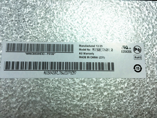M190ETN01.0 AUO 19.0&quot; 1280 ((RGB) × 1024، 250 cd/m2 نمایشگر LCD صنعتی