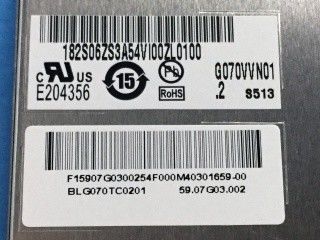 مات G070VVN01.2 600 cd/m2 7 اینچ 6/8 بیت ارتفاع روشنایی صفحه LCD