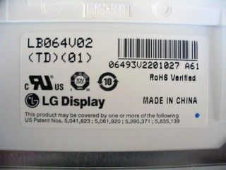 LB064V02-TD01 6.4 اینچ 640×480 250 cd/m2 زاویه مشاهده 65/65/50/60 TFT-LCD، LCM