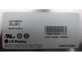 LB190E01-SL01 مقیاس خاکستری 8 بیت 19 اینچ LG TFT Display 85/85/85/85 (Min.)