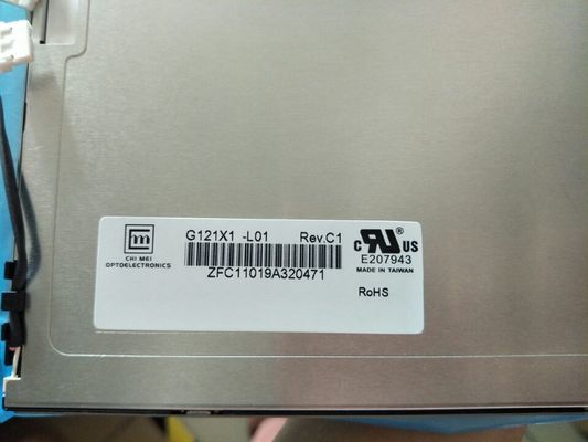 نمایشگر LCD صنعتی G121X1-L01 CMO 12.1 &quot;1024 (RGB) 8 768 450 سی دی / متر مکعب