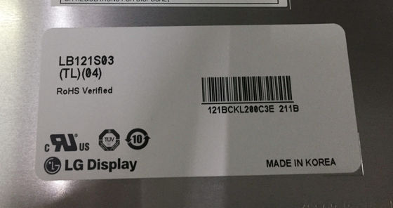 LB121S03-TD02 12.1 اینچ 800x600 82PPI Tft LCD صفحه نمایش 250cd/M2 LG LCD